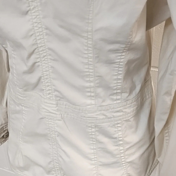 Kulu B Safari Shirt Shacket Fitted Cotton Stretch Palm Tree Buttons Small - Picture 5 of 13